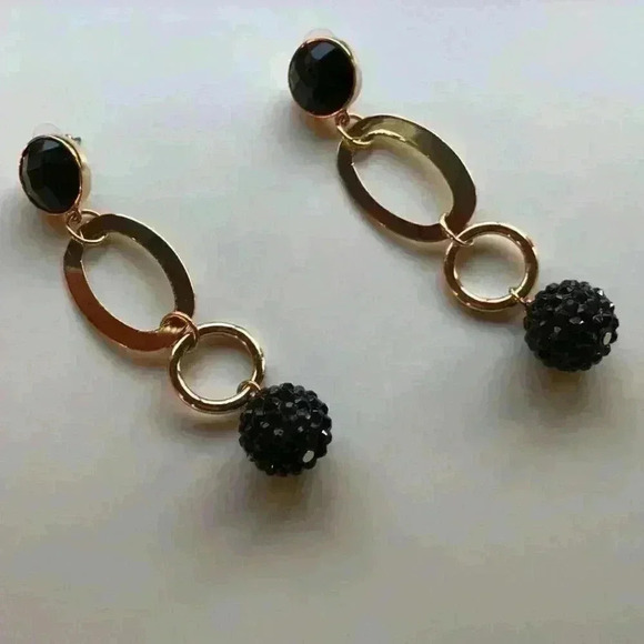 Nine West new Drop Earrings in Gold &Black - Picture 1 of 8